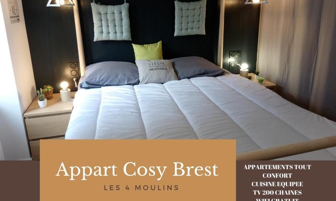 Rive Droite Apartment | Appart Cosy Brest (Les 4 moulins)