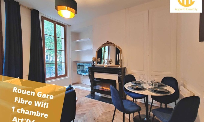 Quartier Vieux Marche-Cathedrale Apartment | ★ Appart'HomeCity | Rouen Marne 1850 ★ 1 Bedroom ★ Fiber Wifi ★ Art'Deco