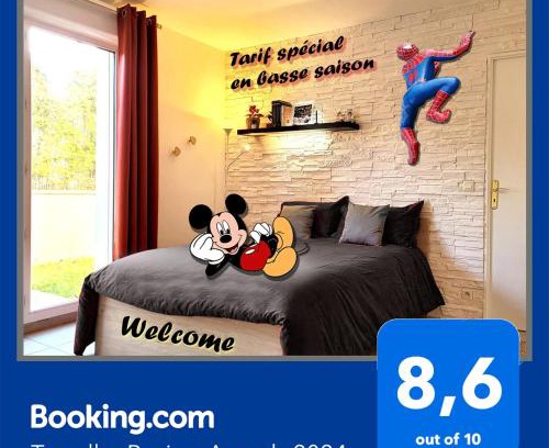 Chanteloup-en-Brie Apartment | Appartement avec salle de jeux privée,10min de disney transport en commun 6 couchages