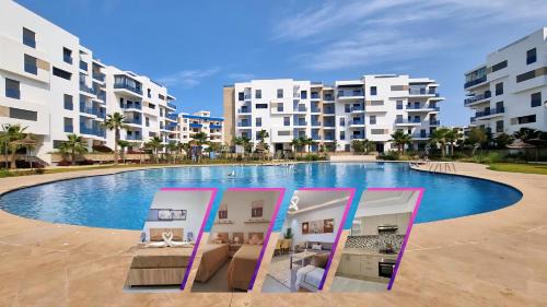 Martil Apartment | Appartement luxueux - Piscines, Plage 300m, Résidence fermée