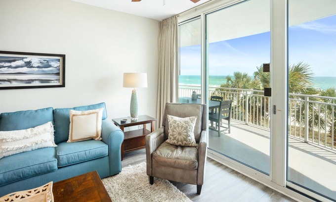Panama City Beach Condo | Aqua Resort 2nd Floor Rare 4BR/2BTH Beachfront Free Beach Service