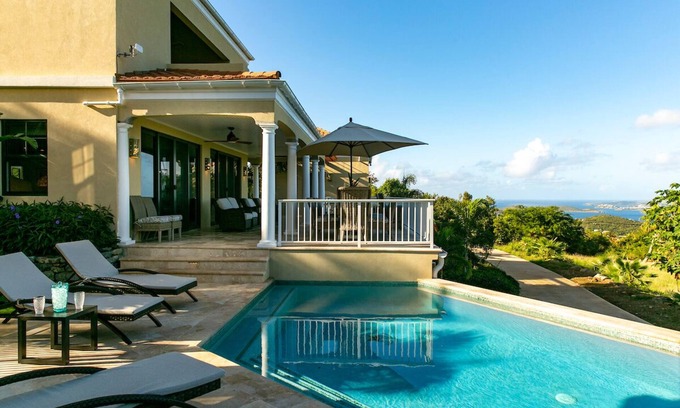 Estate San Soucci Villa | Ard Na Mara,"high above the sea", perched high above Cruz Bay with sunset views.