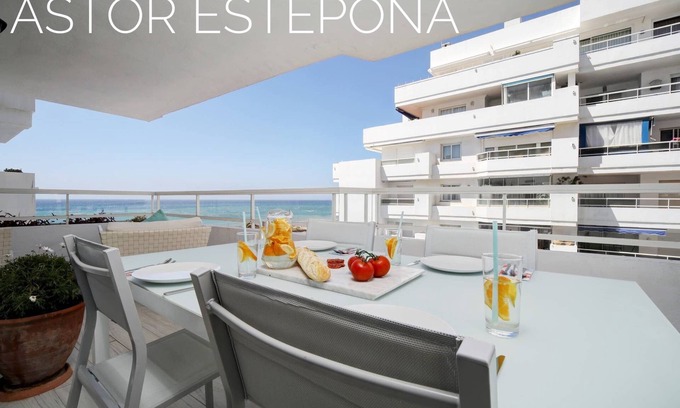 Estepona Apartment | Astor Estepona: Lux 2BD Frontline Marina, Pool, WiFi, Sea views, Private parking