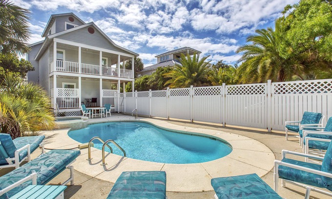 Crystal Beach House | At Ease - Crystal Beach! Fully Updated! Heated Private Pool! Steps to the Beach!