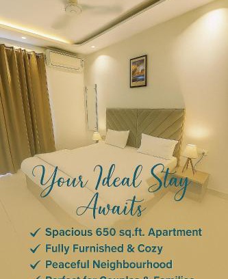 Gurugram Apartment | Auric Abode Stays- Sector 55 Golf Course Road