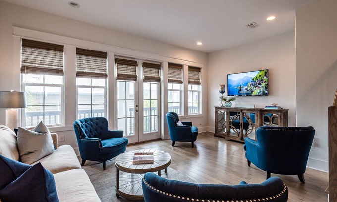 Seacrest Beach House | Autumn Availability! Steps from Rosemary & Seacrest Town Center! Pool Access! Bikes!