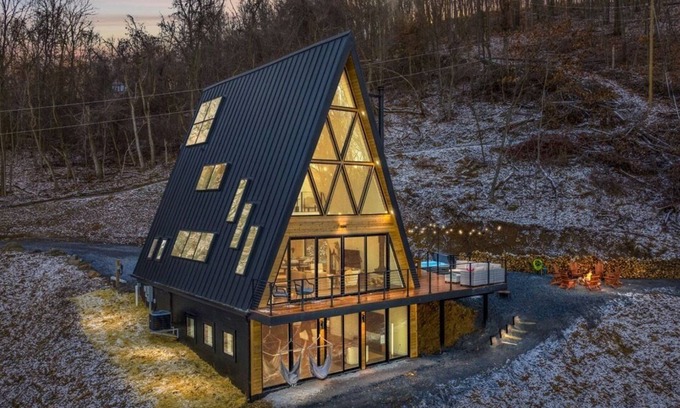 Stanley House | Ava A-Frame Hot Tub Theater Hidden Stair EV Charge