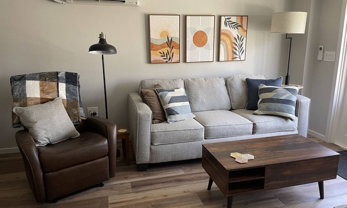 Greensboro Apartment | Axes & Roses: King Bed Forest Hideaway with Kitchen. Quiet retreat.