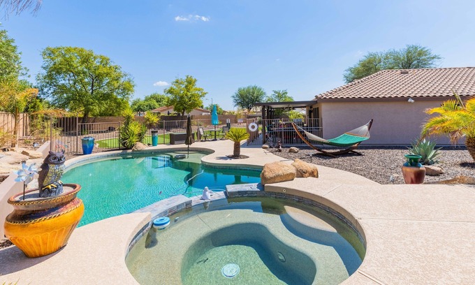 Surprise House | Backyard Oasis with Private Pool & Putting Green!