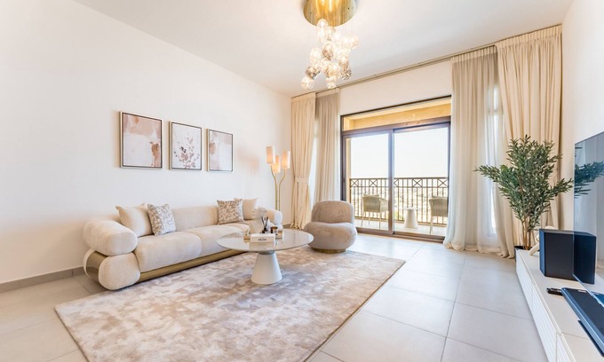 Umm Suqeim 3 Apartment | Balcony Overlooking Burj Al Arab 2BR w/Assistant Room, Min. Away Fr. the Beach