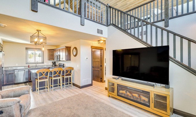 Sturgis Cottage | Balcony & Views: Sturgis 'twin Peaks' Cabin