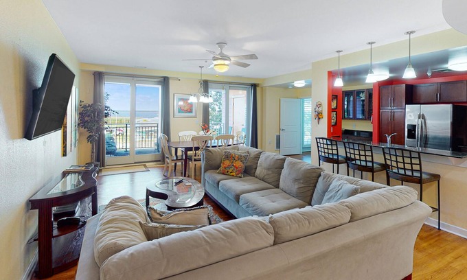 Sandbridge Condo | Bayside first floor condo with central AC, access to pools & fitness centers