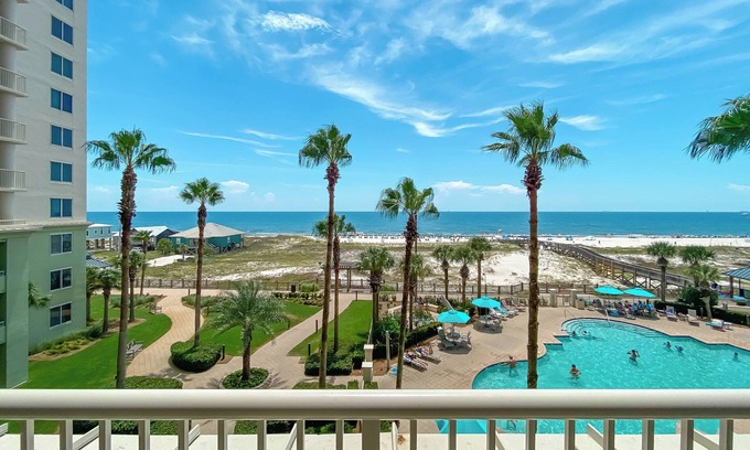 Fort Morgan Condo | Beach Club A406 l Beachfront condo l Resort l multiple pools l Amazing Views