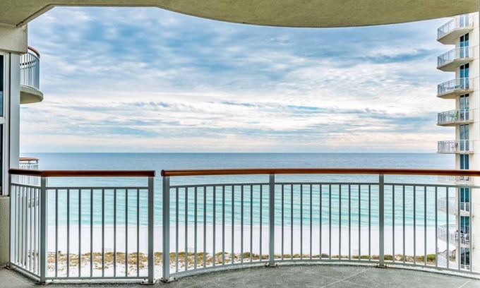 Navarre Beach Condo | Beach Colony West 8E Beautiful Gulf Views from over sized balcony