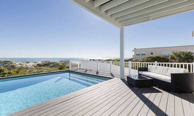 Crescent Beach House | Beach Dream | large luxury Oceanfront Home with Private Pool. Outdoor Dining +