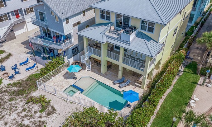 Indian Shores House | Beach Front Paradise is a Brand New Construction 7 Bedroom with POOL and Hot tub sleeps 18