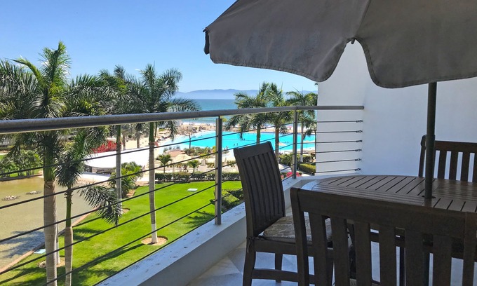 Nuevo Vallarta Apartment | Beach-front spectacular view, sandy beach & beautiful oversize pools