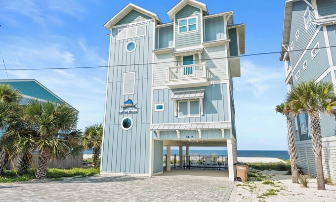 Port St. Joe House | Beach House - Sailfish - Mexico Beach - Beachfront, Private Beach and Pool