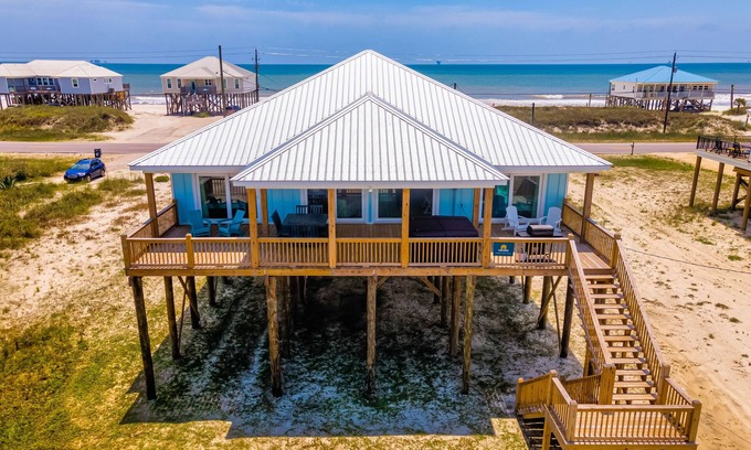 Dauphin Island House | Beach house with Gulf views, deck, hot tub, grill, & WiFi