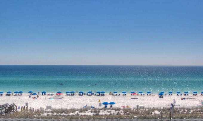Miramar Beach Condo | Beach Retreat 303 Gulf Front Pet Friendly includes Beach Service in Season