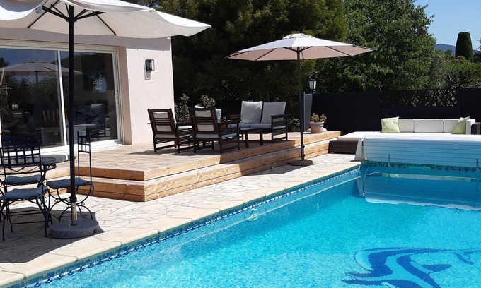 La Bouverie Villa | Beach villa between sea and hill, private pool, air conditioning, 4 bedrooms, quiet area