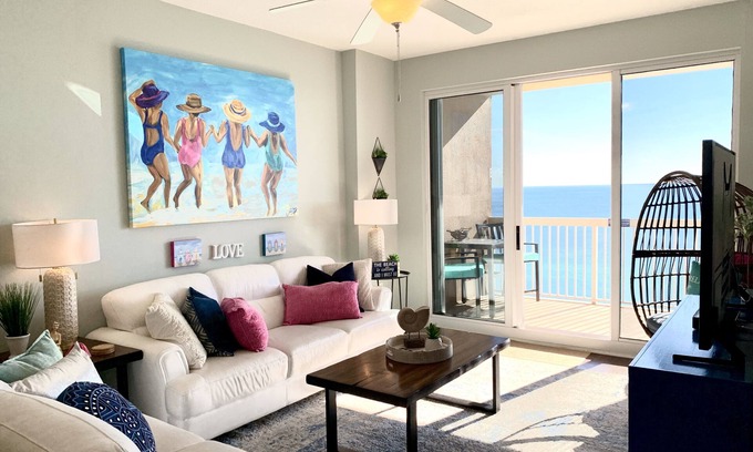 Panama City Beach Condo | Beachfront~Amazing View~Great Location~Beach Chair Service Included