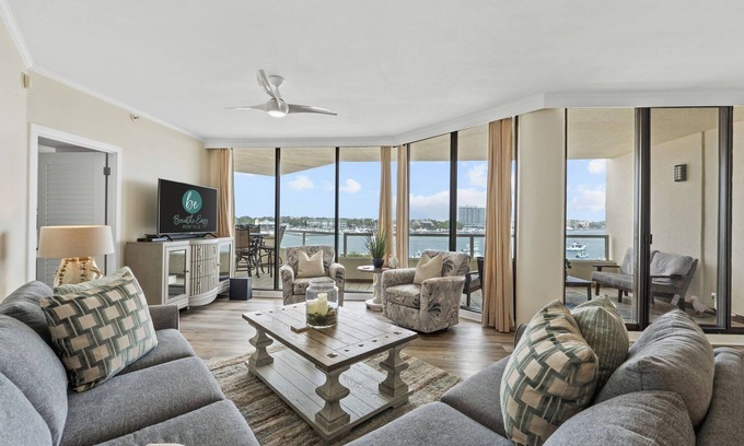 Holiday Isle Condo | Beachfront at Destin Harbor's East Pass! Epic Views, Pool, Private Beach!