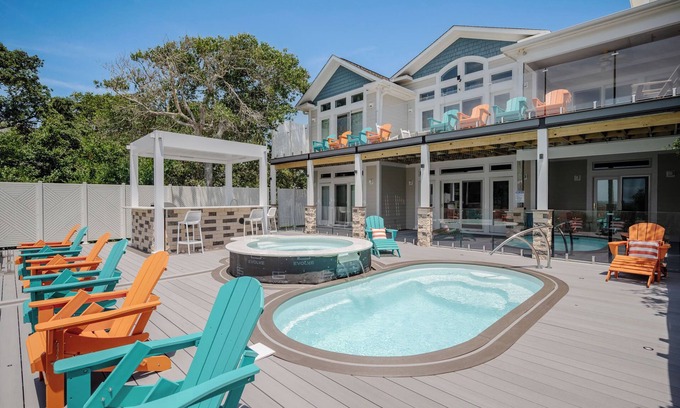 Long Beach House | Beachfront Bliss: Exquisite Oceanfront Home with Direct Walkway to Gazebo and Be