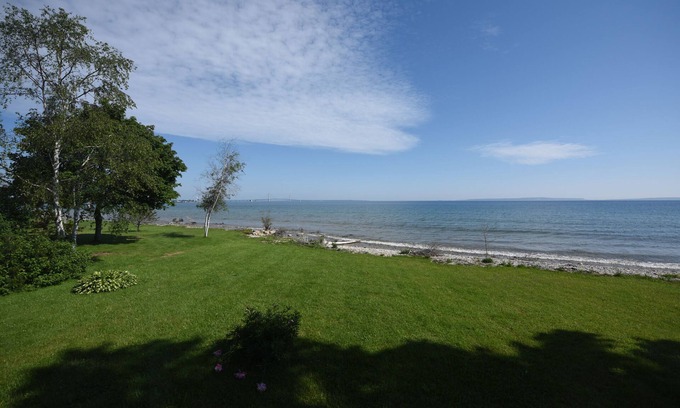 Mackinaw City House | Beachfront Cabin on Straits of Mackinac