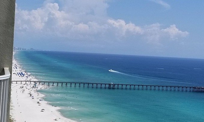 Panama City Beach Condo | Beachfront Condo With Free Beach Chairs & Umbrella Set Up Tidewater 2416