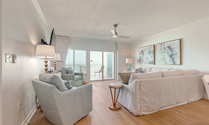 Orange Beach Condo | Beachfront condo w/balcony & resort pools, hot tub, gym, and sauna