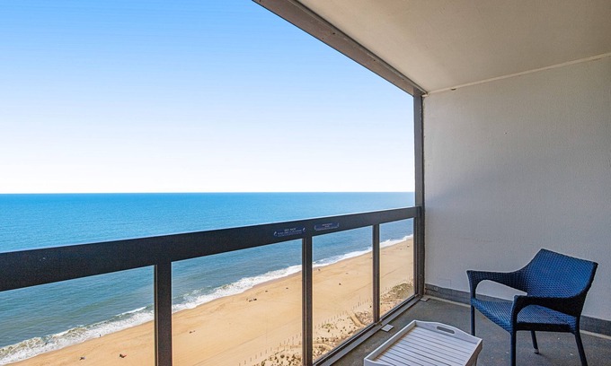 North Ocean City Condo | Beachfront condo with great views, balcony, pools & game room