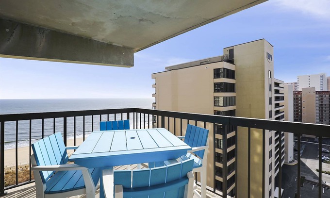 North Ocean City Condo | Beachfront corner condo with balcony, views, pools, game room, gym & sauna
