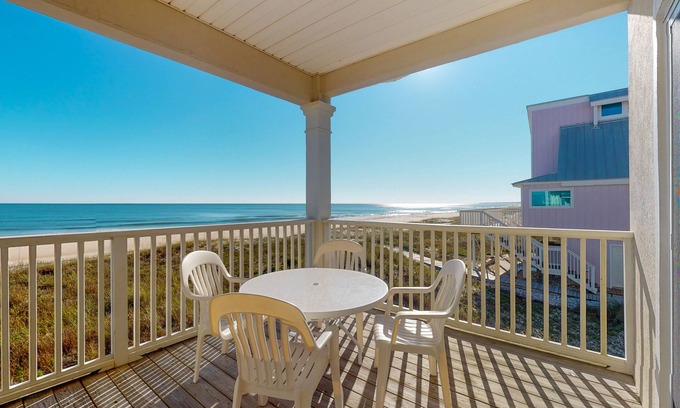 St. George Island House | Beachfront dog-friendly home with private hot tub, boardwalk, beach gear