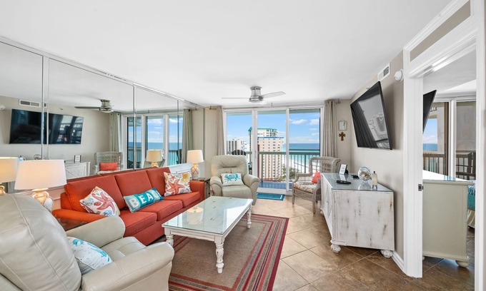 Destin Condo | Beachfront,EV Charger,Pickle Ball,3 pools,Tiki Bar,New Fitness Center