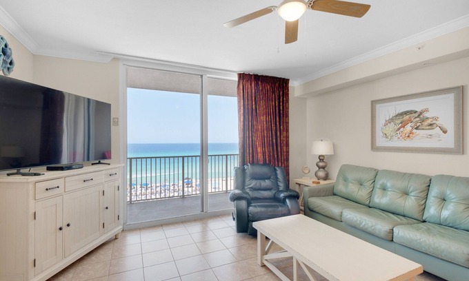 Panama City Beach Condo | ⭐ Beachfront~FREE Beach SVC~Balcony~Pools + Hot Tub~Tidewater 302
