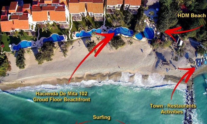 Punta de Mita Condo | Beachfront, Ground Level, Premier Club, Daily Maid + Breakfast Cook, Golf Cart+