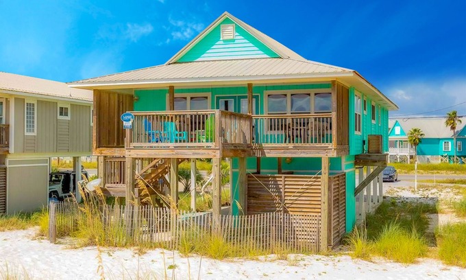 Gulf Shores House | Beachfront Home w/Covered Deck, Gulf Views, Central AC, WiFi & Laundry