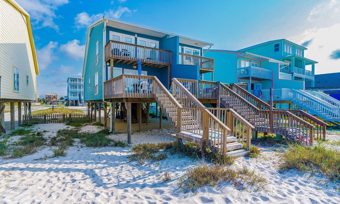 Gulf Shores House | Beachfront home with private balcony, 2 beachside decks, central AC and WiFi