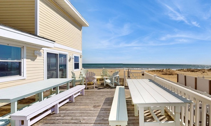Sandbridge House | Beachfront house featuring private hot tub & pool, WiFi, private W/D, AC