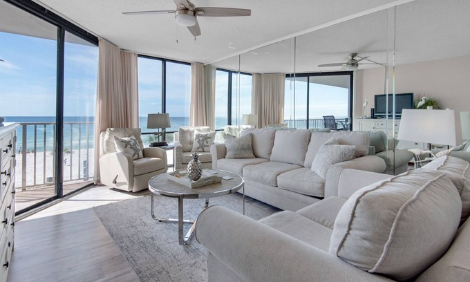 Panama City Beach Condo | BeachFRONT ~ Pool + Hot Tub ~ Tennis ~ Golf ~ Sandy Kisses