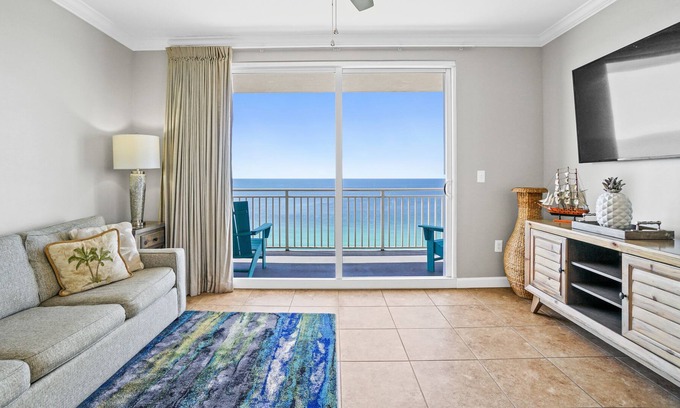 West Panama City Beach Condo | Beachfront - Private Beach, Gulf Front Pools, Waterpark, Lazy River, Fam Fav