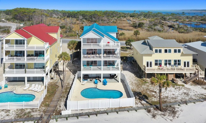 Cape San Blas House | Beachfront, Private Pool, Elevator ~ 5 on Beach