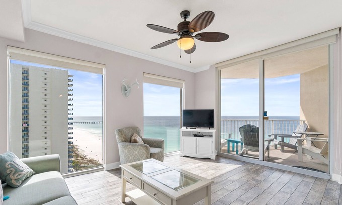 Panama City Beach Condo | Beachfront - Tidewater 1418 - Pools, Hot Tub, Indoor Pool Free Golf Round Daily