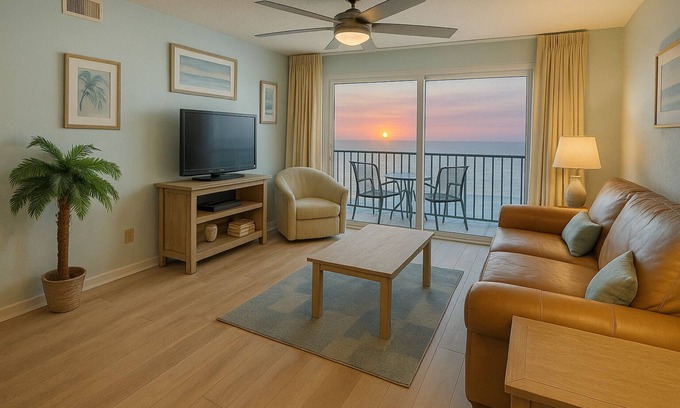 Biltmore Beach Condo | {Beachfront, Tiki Bar, Heated Pool, Hot Tub, Gym, FREE Beach Chair Service}