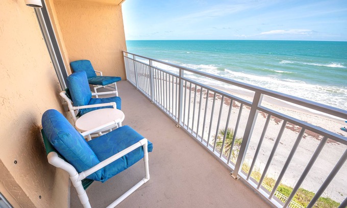 Indian Harbour Beach Condo | Beachfront Vacation Rental, Beautiful Views from the 5th story balcony.