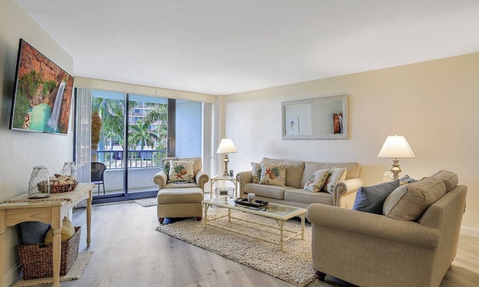 Marco Island Condo | Beachside Bliss at South Seas! Beach Access, Pool View and Thoughtful Amenities.
