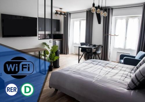 Corbeil-Essonnes Apartment | Beau studio STYLE INDUSTRIEL