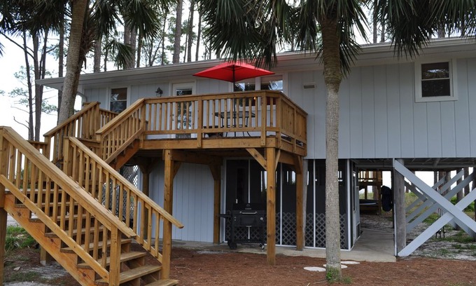 Alligator Point Cabin | Beautiful 2 Bd Beach Front Cottage 'Tucked Away' at the End of the Point