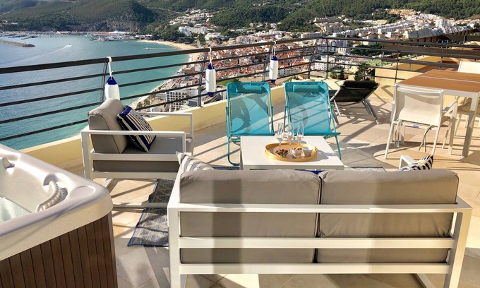 Santiago Apartment | Beautiful apartment, jacuzzi & large terrace with sea view